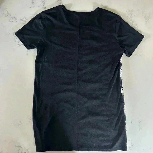 Very J Black Dress with Unique Gingham/Floral/Lace Detailing Size M -A8 - Picture 2 of 4